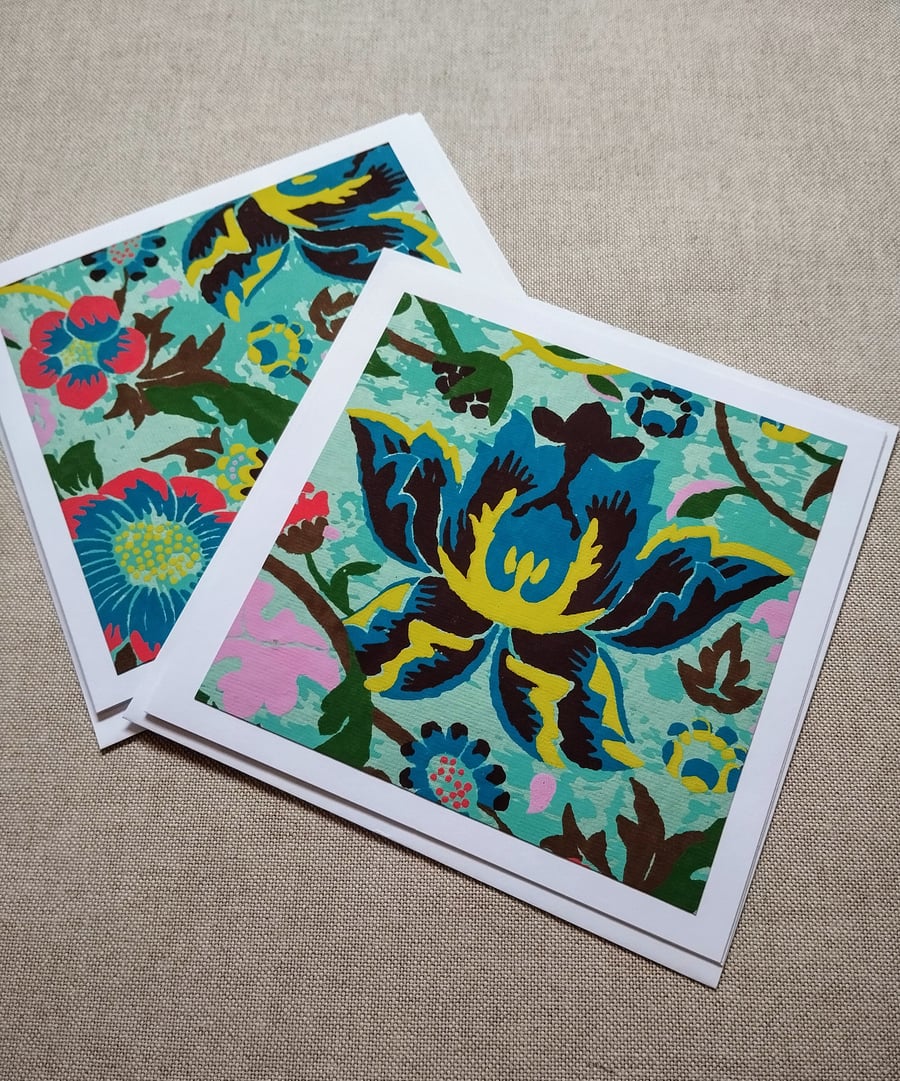 Floral card set of 2
