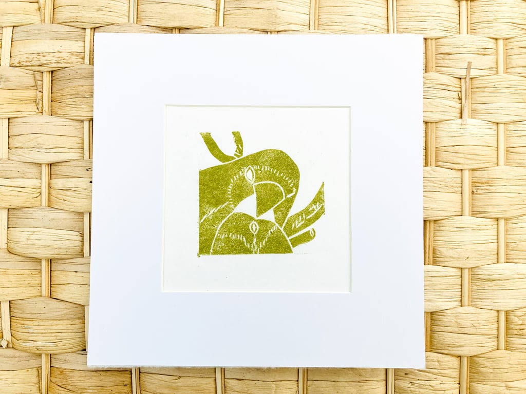 Love bird print, love birds Lino print, bird print, valentine gift