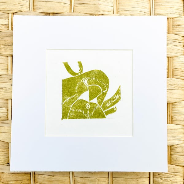 Love bird print, love birds Lino print, bird print, valentine gift