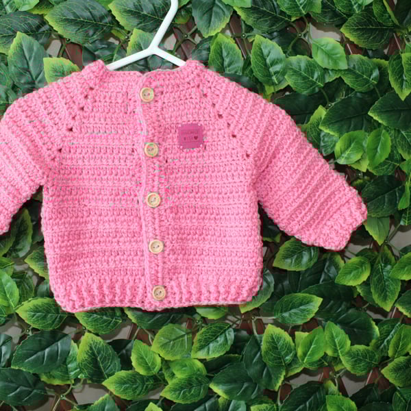 handmade crochet baby cardigan size  0 - 3 months