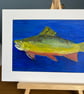 Brook trout in deep blue water. Original painting in acrylics  - Image 8