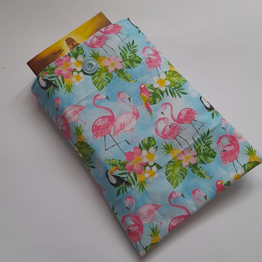 Flamingo Design Padded Book Sleeve