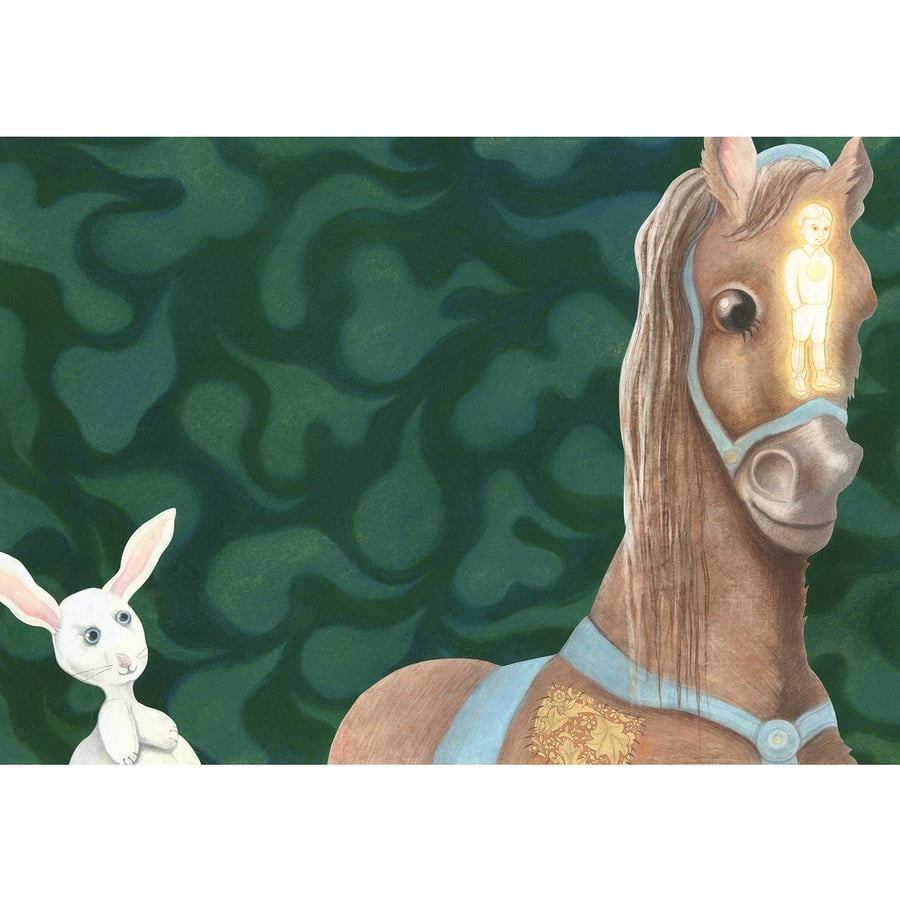 Surreal Art Print - The Velveteen Rabbit & Horse - Perfectly Imperfect sale!