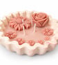 Handmade Pink Floral Candle in Scalloped Eco-Resin Casting Bowl
