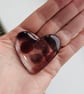 Fused Glass Pocket Heart - Soft plum