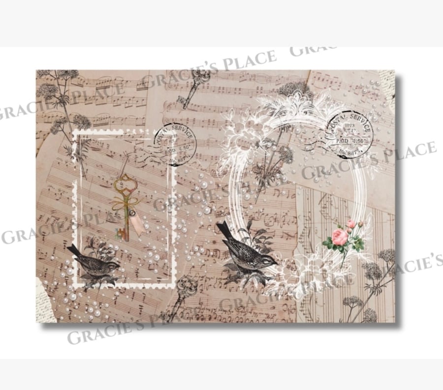 Digital download Junk journal page collage papercrafting 