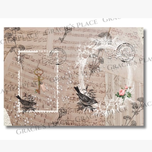 Digital download Junk journal page collage papercrafting 