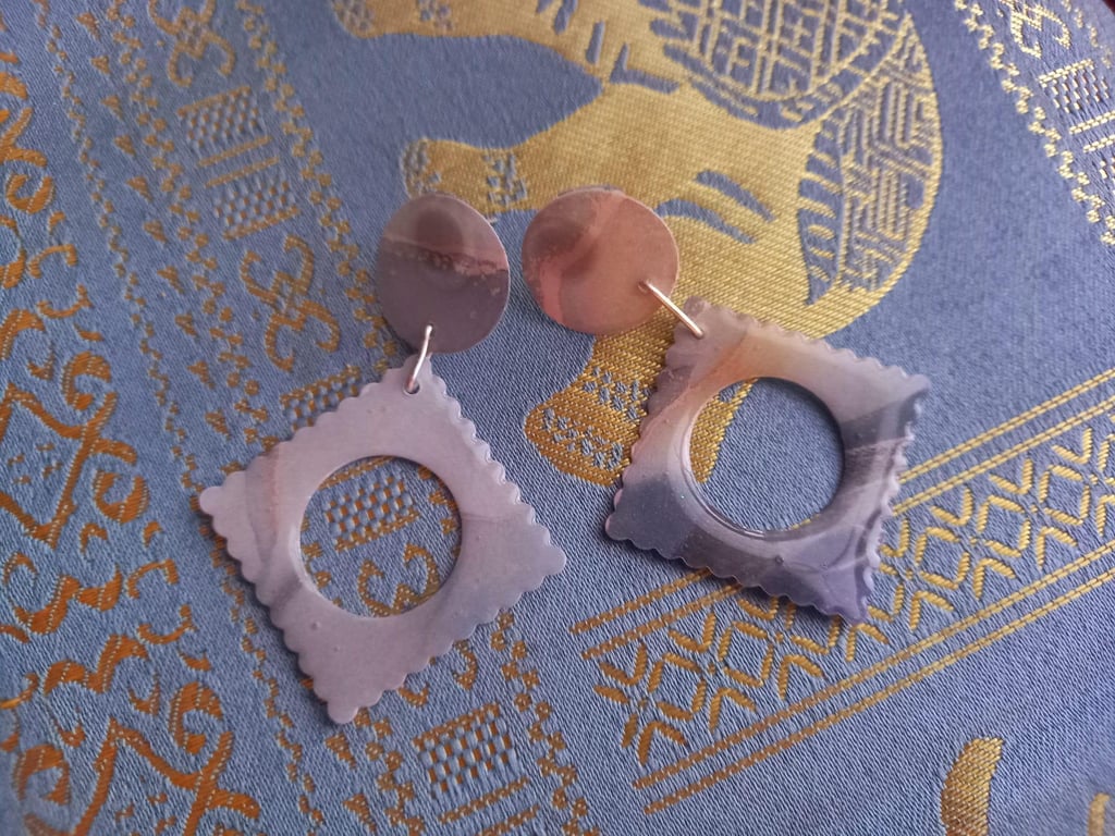 Marbled Circle and Square Studs