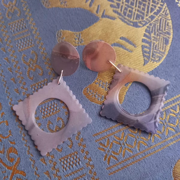 Marbled Circle and Square Studs