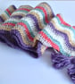 SCARF .Fine wool blend  . ' Autumn' .Unique .Crochet . Multicoloured. - Image 3