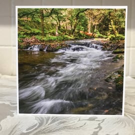 Photographic Greetings Card - River Walkham at Grenofen 