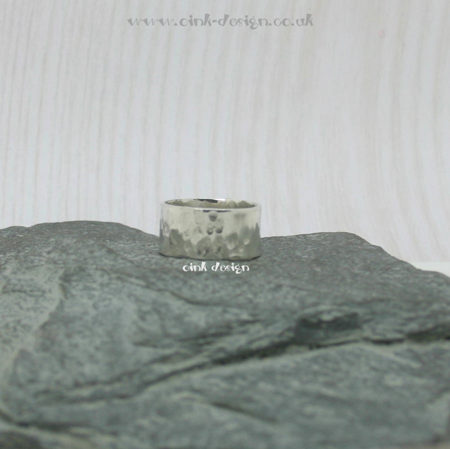 Sterling silver textured ring size K