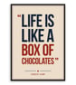 Forrest Gump Quote Poster Print - Retro Typography Wall Art