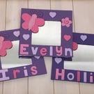 Personalised Purple Butterfly Mirror