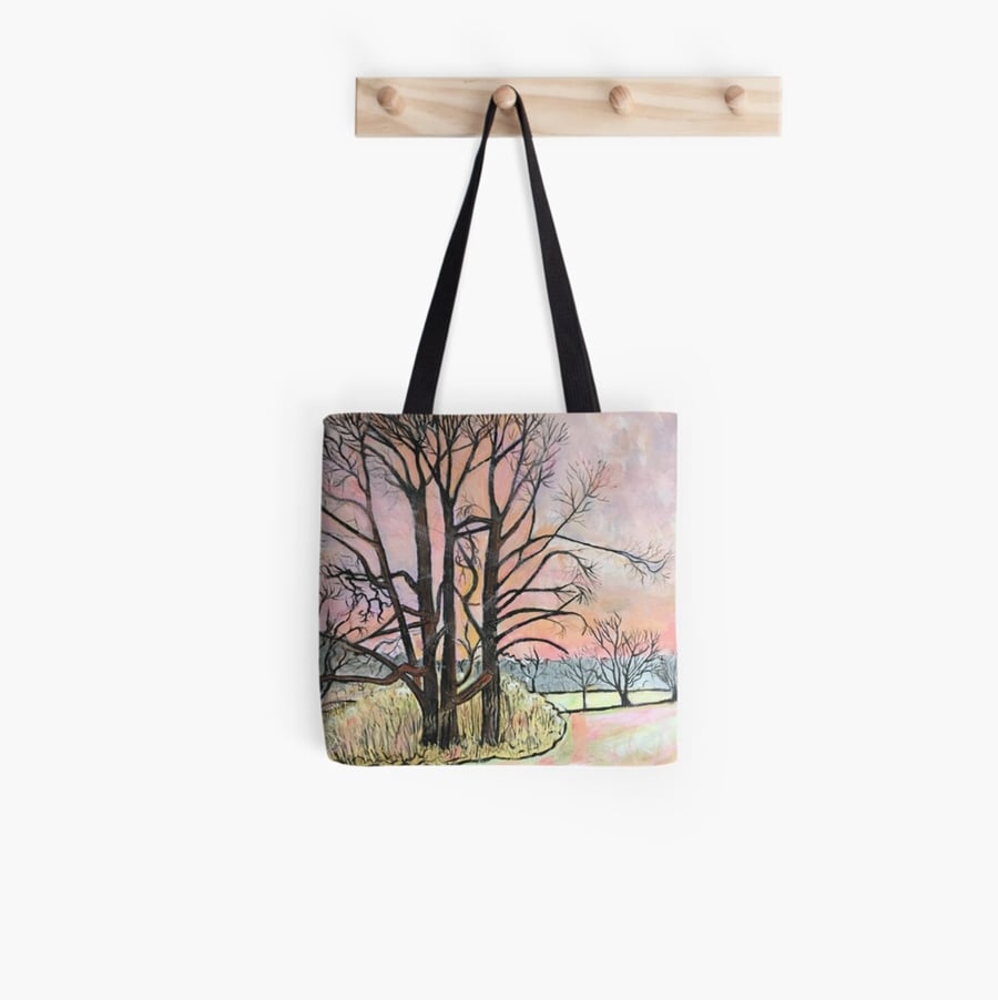 Beautiful Tote Bag Featuring A Design Based On An Original Painting