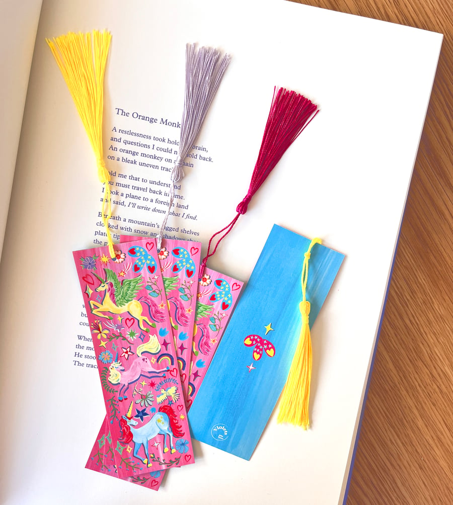 Unicorn Bookmark with Tassel