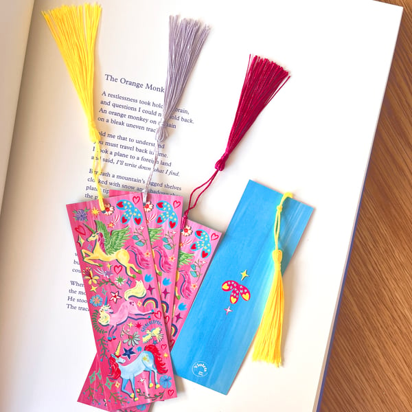 Unicorn Bookmark with Tassel