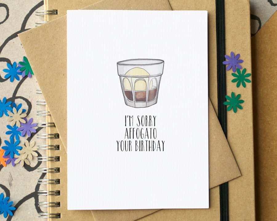 Funny Coffee Belated Birthday Card
