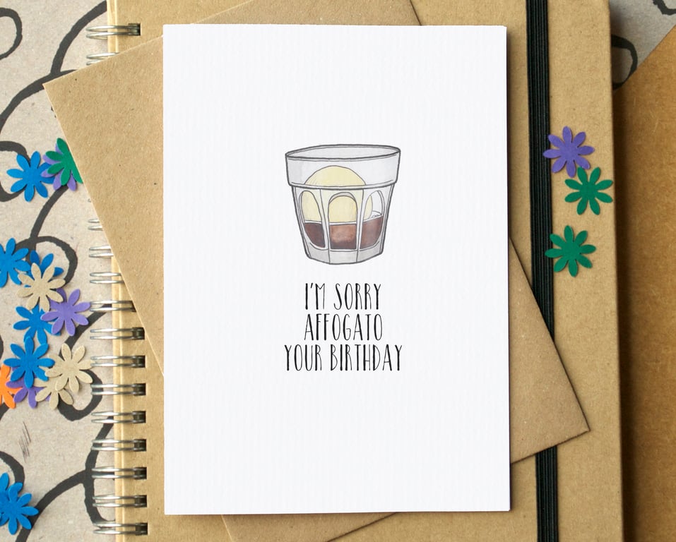 Funny Coffee Belated Birthday Card