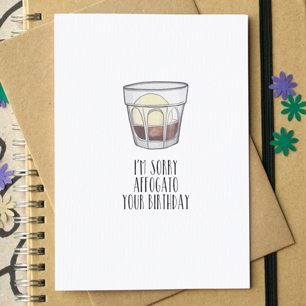 Funny Coffee Belated Birthday Card