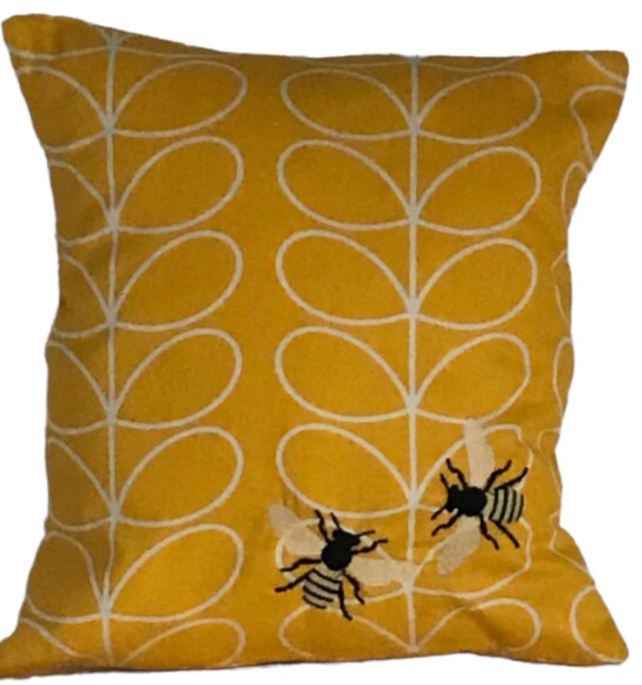 Bee Embroidered Cushion Cover 12”x12” Last One