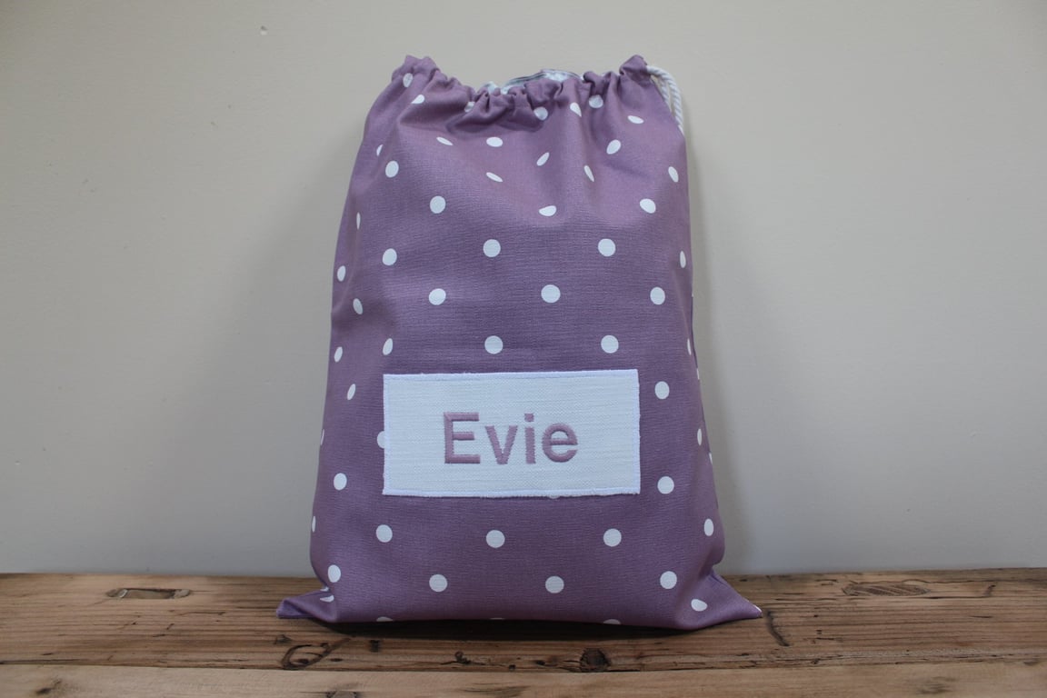 Purple Spot & Lilac Floral Kit Bag