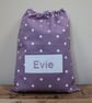 Purple Spot & Lilac Floral Kit Bag - Image 1