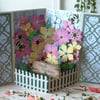 Handmade Pop Up Gatefold Flowers and Bees card