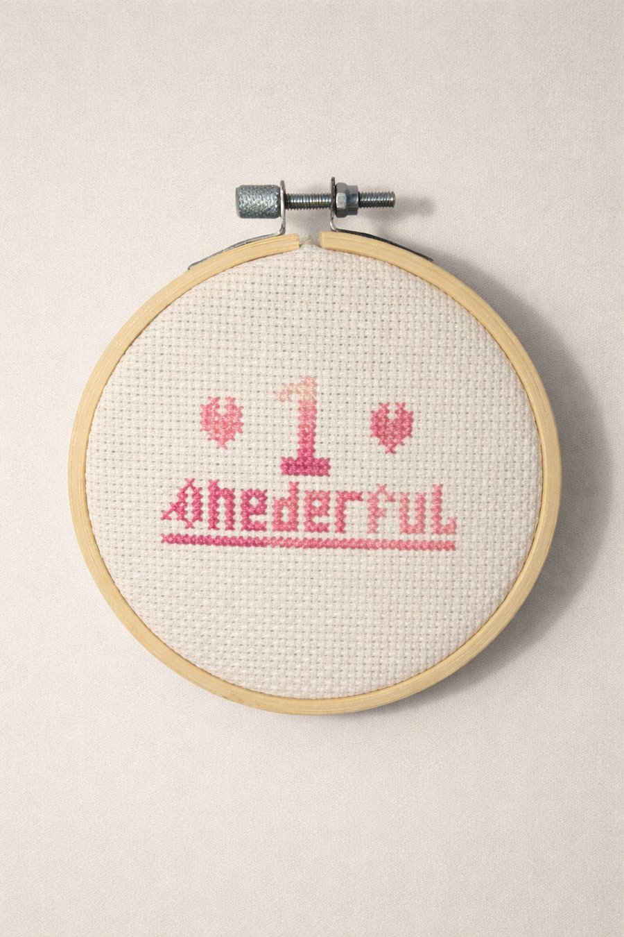 One-derful’ First Birthday Cross Stitch Pink 