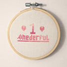 One-derful’ First Birthday Cross Stitch Pink 