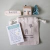 Little Wooden Handmade House in a Bag - Choose Your House - Happy