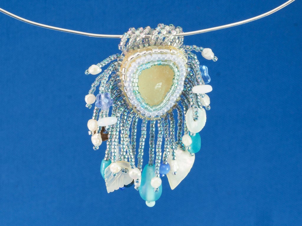White, Blue and Silver Pendant