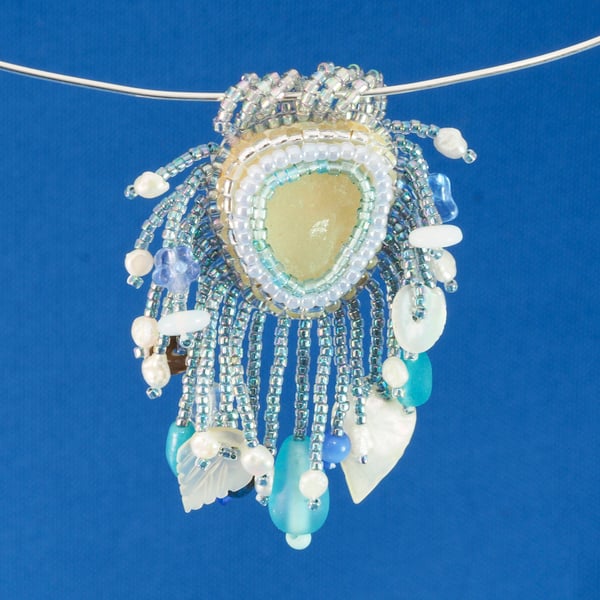 White, Blue and Silver Pendant