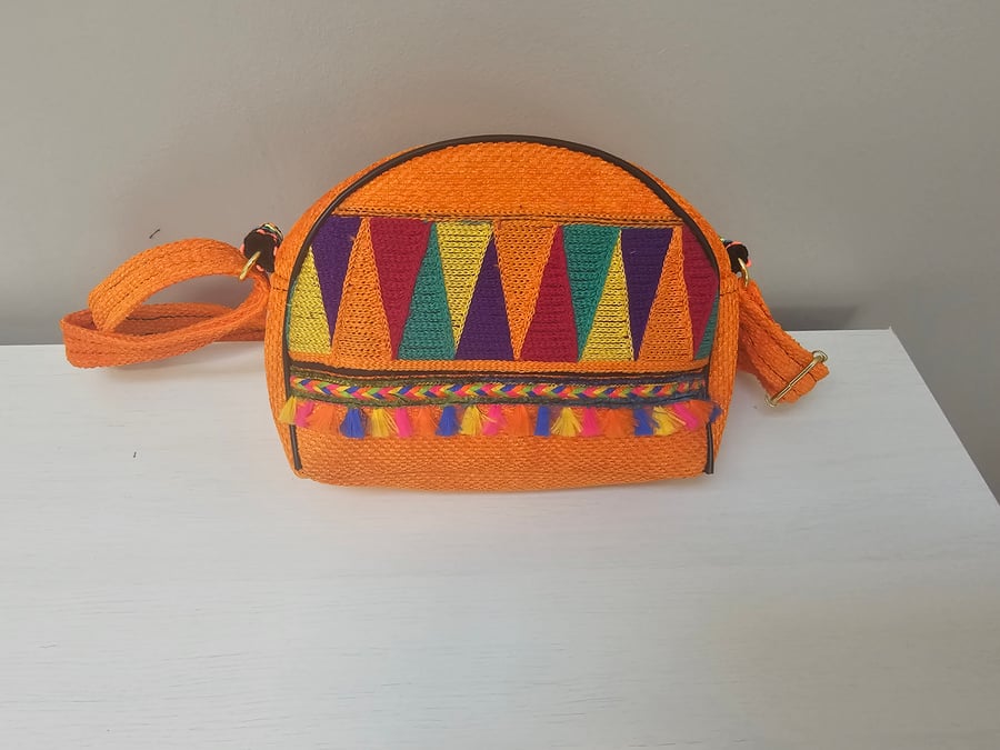 Textured Felt Artisan Cross Body Bag