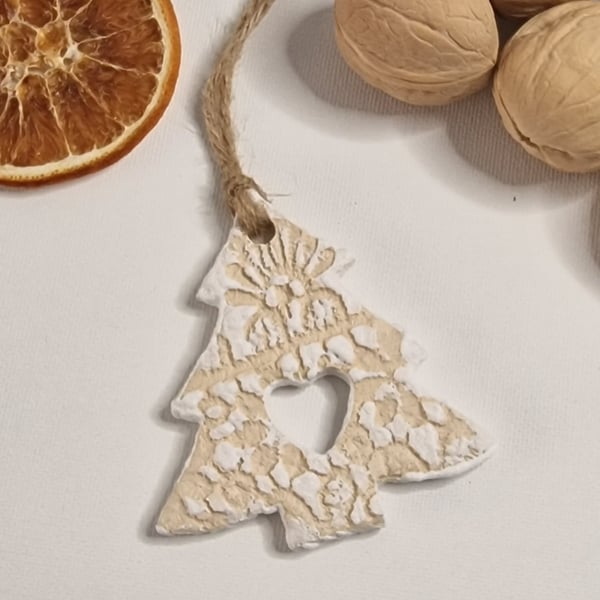 Handmade Ceramic Christmas Tree. Natural decoration.