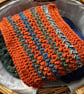 Hand Knitted Pumpkin Spice Textured Long Scarf Unisex Neck Warmer - Image 4