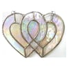 Entwined Heart Suncatcher Stained Glass Silver 25th Wedding 024