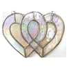 Entwined Heart Suncatcher Stained Glass Silver 25th Wedding 031