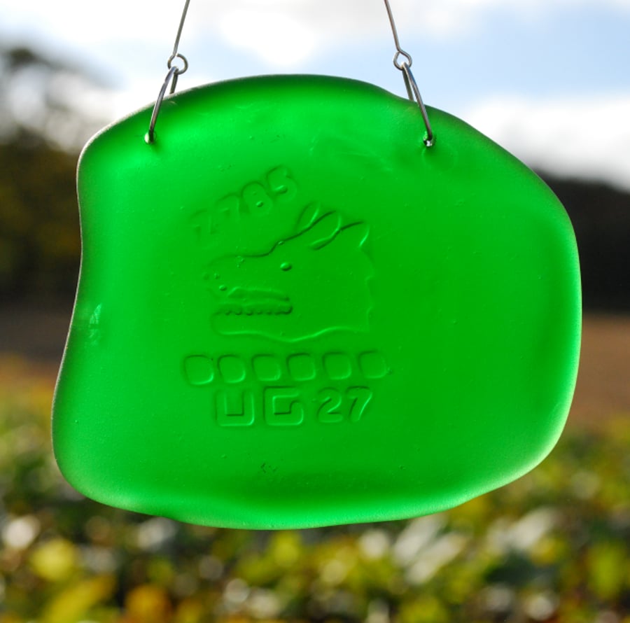 Gin bottle boar's head sun catcher