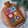  Crochet 'Happy Scrappy' Granny Square Hot Water Bottle Cover 