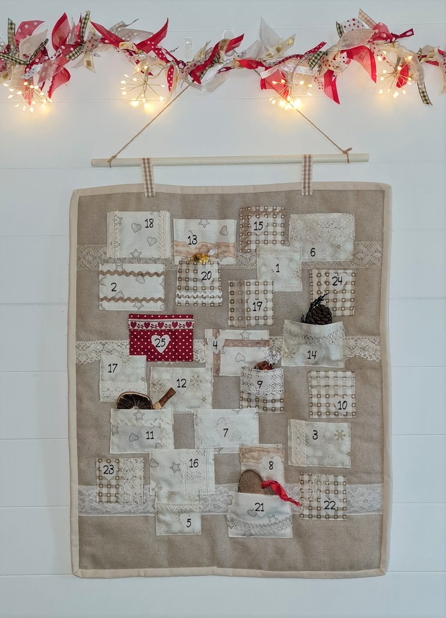 Hessian & Lace Advent Calendar (Design 1)