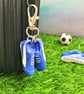 Football Boots Keyring, Soccer Backpack Charm, Keychain For Football Fans, Blue - Image 2