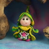 Tiny Magical Gnome 'Polly' with jewelled star OOAK Sculpt