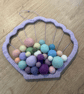 Pretty Nursery fibre wall art hanging clam shell marino ball filled shape  - Image 5