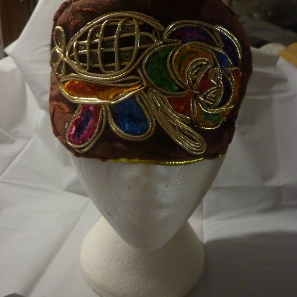 Luxury Velvet And Gold Embroidery Sleep Mask Padded 