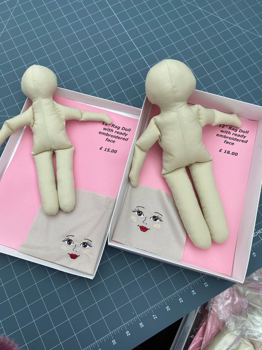 DIY Doll. Rag Doll Body to Finish Yourself. With Ready-embroidered Face and Hair
