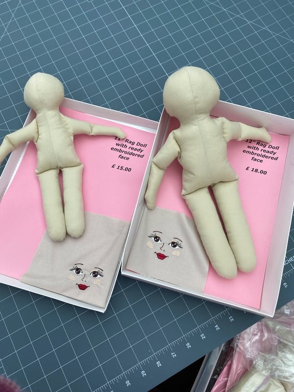 DIY Doll. Rag Doll Body to Finish Yourself. With Ready-embroidered Face and Hair