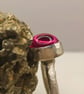 Handmade Sterling Silver Ring – 10mm Synthetic Ruby Cabochon - Size J - Image 7
