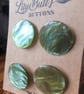 4 Vintage Pearly Olive Green Buttons 38mm - Image 3