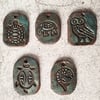 Handmade Animal Totem Clay Pendants, Fish, Owl, Turtle, Elephant, Keyring Charms